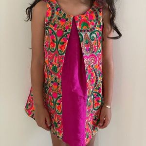 Girls Fushia and Orange Dress